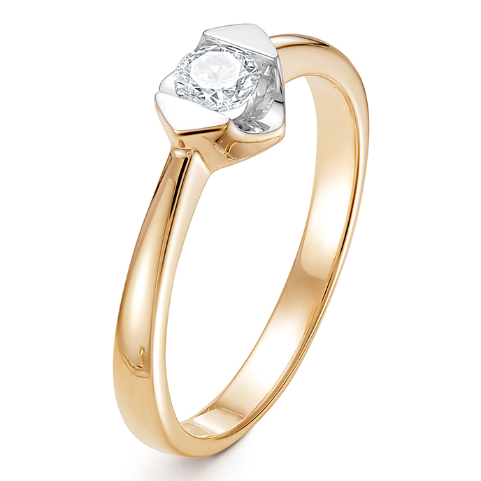 Кольцо, золото, бриллиант, 298-1100